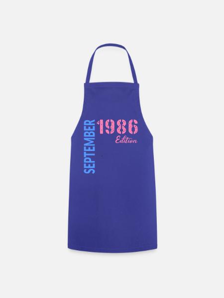 Anniversaire de septembre 1986 - Tablier de cuisine - bleu royal