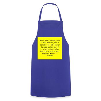 Time as art typography yellow - Cooking Apron - royal blue - Front - AI Model Male 185 dark (185cm)