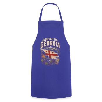 Georgia Georgian Tbilisi Sakartvelo - Cooking Apron - royal blue - Front - AI Model Male 185 dark (185cm)