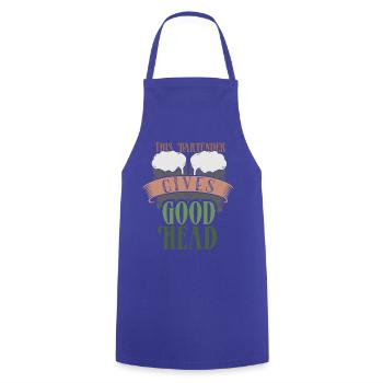 Kellner Barkeeper Ober Bar Bartender barchef - Kochschürze - Royalblau - Vorne - AI Model Male 185 dark (185cm)