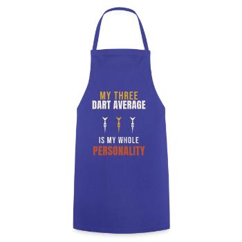 Fléchettes, ma moyenne de trois fléchettes est toute ma personnalité - Tablier de cuisine - bleu royal - Devant - AI Model Male 185 dark (185cm)