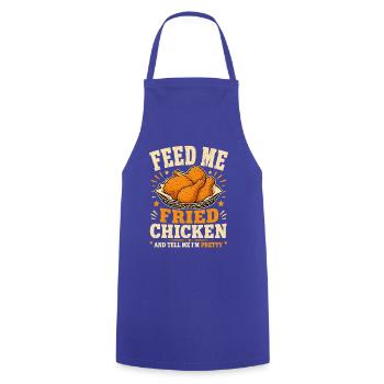 Fried Chicken Knusperhähnchen Geschenke - Kochschürze - Royalblau - Vorne - AI Model Male 185 dark (185cm)