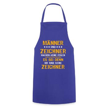 Zeichner Zeichnen - Kochschürze - Royalblau - Vorne - AI Model Male 185 dark (185cm)