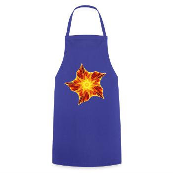 Flammender  Seestern  - Kochschürze - Royalblau - Vorne - AI Model Male 185 dark (185cm)