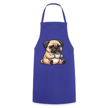 Mops Möpse Mopsbesitzer Mopsliebhaber Mopshalter - Kochschürze - Royalblau - Vorne - AI Model Male 185 dark (185cm)