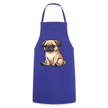 Mops Möpse Mopsbesitzer Mopsliebhaber Mopshalter - Kochschürze - Royalblau - Vorne - AI Model Male 185 dark (185cm)