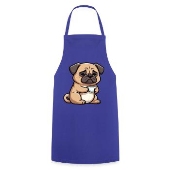 Mops Möpse Mopsbesitzer Mopsliebhaber Mopshalter - Kochschürze - Royalblau - Vorne - AI Model Male 185 dark (185cm)