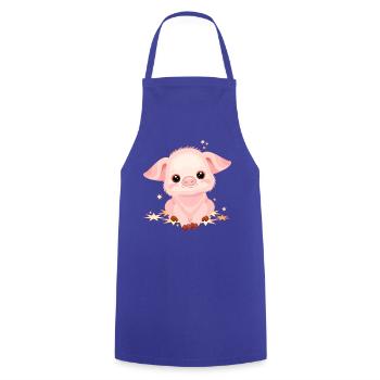 Motiv_Schweinchen - Kochschürze - Royalblau - Vorne - AI Model Male 185 dark (185cm)