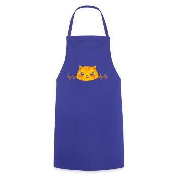 Tabby Katze - Kochschürze - Royalblau - Vorne - AI Model Male 185 dark (185cm)