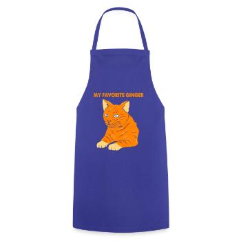 Tabby Katze - Kochschürze - Royalblau - Vorne - AI Model Male 185 dark (185cm)