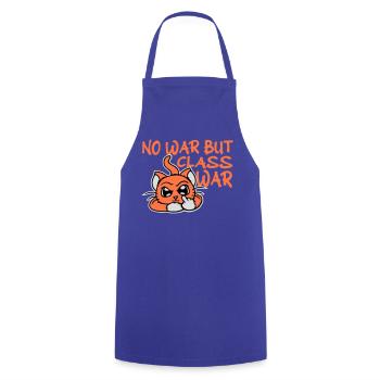 No war but class war Klassenkrieg Katze Logo Text - Kochschürze - Royalblau - Vorne - AI Model Male 185 dark (185cm)