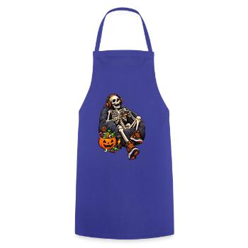 Fun Halloween video game with a skeleton - Kochschürze - Royalblau - Vorne - AI Model Male 185 dark (185cm)