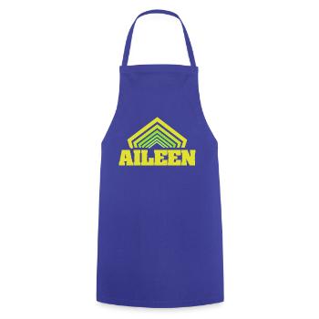Frauenname Aileen - Kochschürze - Royalblau - Vorne - AI Model Male 185 dark (185cm)