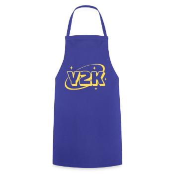 Y2K Retro Glanz Grafik - Kochschürze - Royalblau - Vorne - AI Model Male 185 dark (185cm)