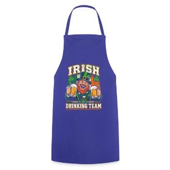 Irish Cheers, Irish Team, Lucky Drinks, Pub Leprec - Kochschürze - Royalblau - Vorne - AI Model Male 185 dark (185cm)