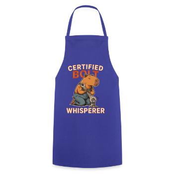 Certified Bolt Whisperer - Kochschürze - Royalblau - Vorne - AI Model Male 185 dark (185cm)