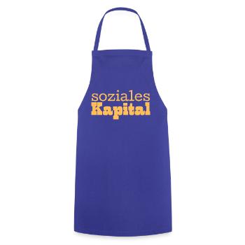 Soziales Kapital gelb - Kochschürze - Royalblau - Vorne - AI Model Male 185 dark (185cm)