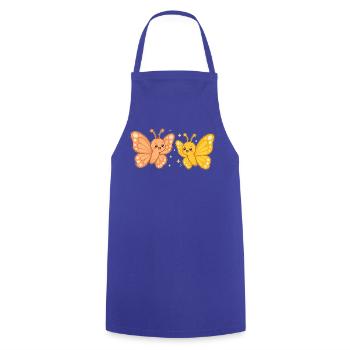 Butterfly Sunshine Pair – Schmetterlings Duo - Kochschürze - Royalblau - Vorne - AI Model Male 185 dark (185cm)
