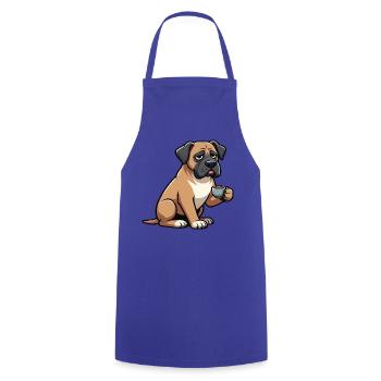 Deutsche Dogge Doggen Doggenbesitzer Doggenfan - Kochschürze - Royalblau - Vorne - AI Model Male 185 dark (185cm)