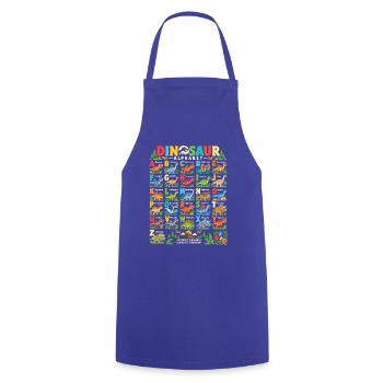 Dino Alphabet Lernshirt - Kochschürze - Royalblau - Vorne - AI Model Male 185 dark (185cm)
