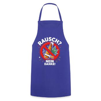 Anti Drogen - Kochschürze - Royalblau - Vorne - AI Model Male 185 dark (185cm)