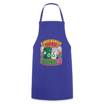 Ich liebe Recycling Cartoon - Kochschürze - Royalblau - Vorne - AI Model Male 185 dark (185cm)