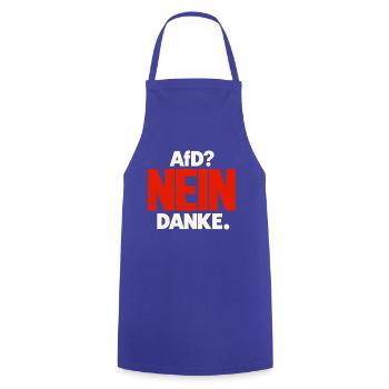 AfD? Nein danke – Statement in Rot und Weiß - Kochschürze - Royalblau - Vorne - AI Model Male 185 dark (185cm)