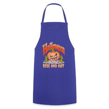Halloween Kürbisaufstieg und Verrottung - Kochschürze - Royalblau - Vorne - AI Model Male 185 dark (185cm)