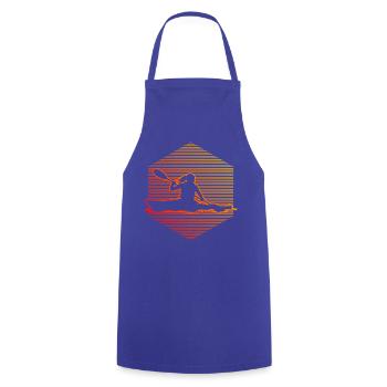Geschenkidee für die Paddlerin mit Wildwasserkajak - Kochschürze - Royalblau - Vorne - AI Model Male 185 dark (185cm)