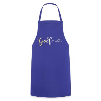 Golf goldener Schriftzug mit Herz - Kochschürze - Royalblau - Vorne - AI Model Male 185 dark (185cm)