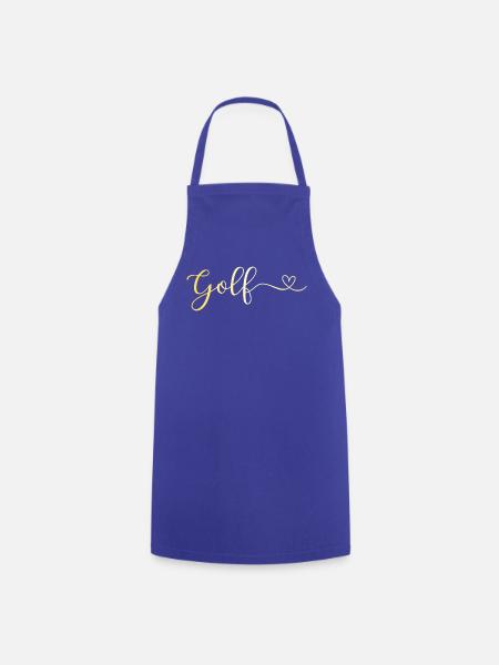 Golf goldener Schriftzug mit Herz - Kochschürze - Royalblau