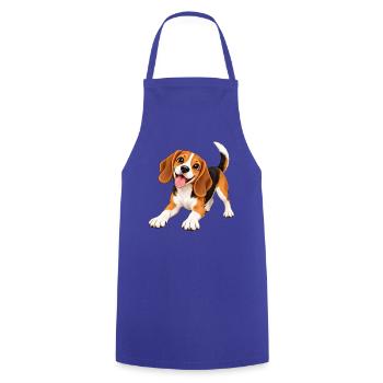 Fröhlicher Beagle Clipart - Kochschürze - Royalblau - Vorne - AI Model Male 185 dark (185cm)