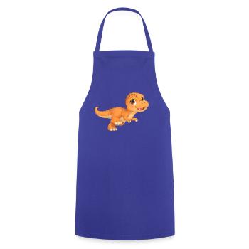 Süßer kleiner T‑Rex – orangefarbener Dinosaurier - Kochschürze - Royalblau - Vorne - AI Model Male 185 dark (185cm)