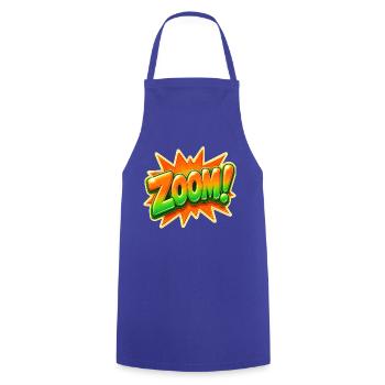 Comic Spruch Zoom Pop Art Typografie Grafik Shirt - Kochschürze - Royalblau - Vorne - AI Model Male 185 dark (185cm)