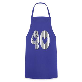Vierzig Zahl 40 - Kochschürze - Royalblau - Vorne - AI Model Male 185 dark (185cm)