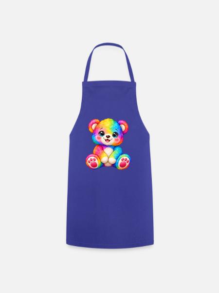 Kawaii Mehrfarbiger Teddybär - Kochschürze - Royalblau