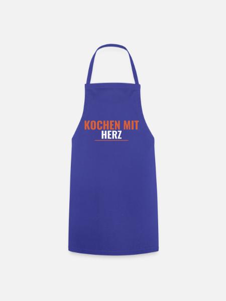 Kochen mit Herz. - Kochschürze - Royalblau