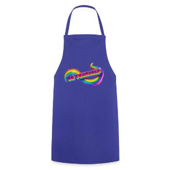 Sei du selbst, Regenbogenband - Kochschürze - Royalblau - Vorne - AI Model Male 185 dark (185cm)