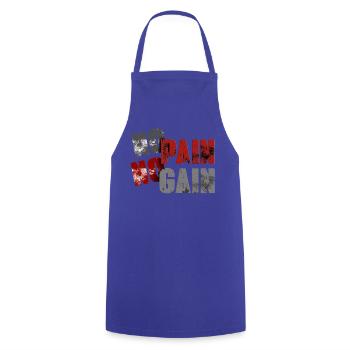 No Pan No Gain Distressed Typografie - Kochschürze - Royalblau - Vorne - AI Model Male 185 dark (185cm)