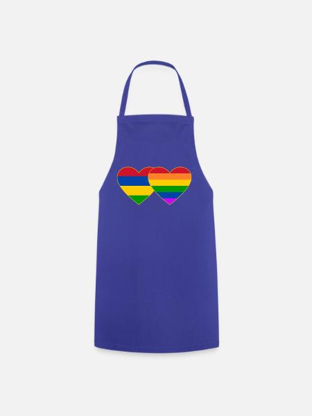 Mauritius Regenbogen Flagge Herz - Kochschürze - Royalblau