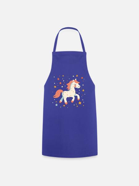 Pony Sterne - Kochschürze - Royalblau