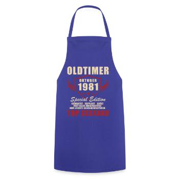 Vintage Oktober 1981 Retro-Ausgabe Oktober 1981 - Kochschürze - Royalblau - Vorne - AI Model Male 185 dark (185cm)