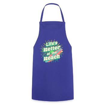 Lifes Better At The Beach Surfen Sommer Strand - Kochschürze - Royalblau - Vorne - AI Model Male 185 dark (185cm)