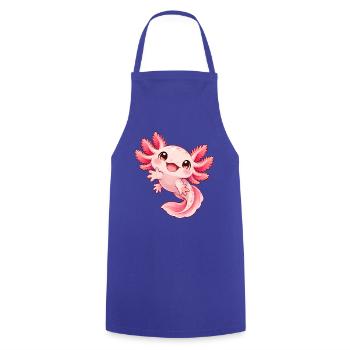 Verspieltes Axolotl Pink-Kindermotiv - Kochschürze - Royalblau - Vorne - AI Model Male 185 dark (185cm)