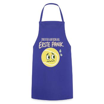 Zweiter Aufschlag Erste Panik Tennis Spruch - Kochschürze - Royalblau - Vorne - AI Model Male 185 dark (185cm)
