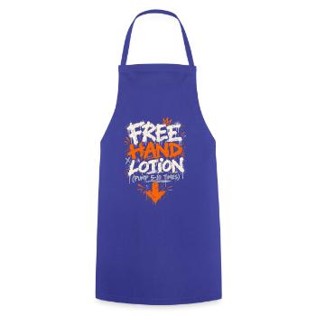 Freie Hand Graffiti Schrift - Kochschürze - Royalblau - Vorne - AI Model Male 185 dark (185cm)