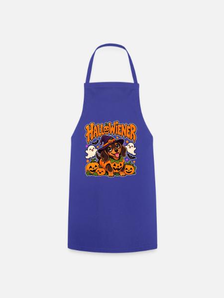 Hallowiener Dackel Halloween - Kochschürze - Royalblau