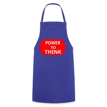 power_to_think - Kochschürze - Royalblau - Vorne - AI Model Male 185 dark (185cm)