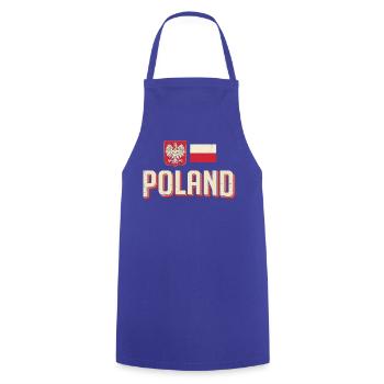 Polen Emblem Retro Flagge - Kochschürze - Royalblau - Vorne - AI Model Male 185 dark (185cm)