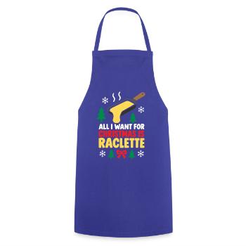 Noël Raclette: Alles für Käse - Kochschürze - Royalblau - Vorne - AI Model Male 185 dark (185cm)